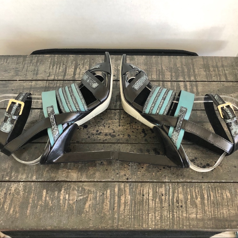 Jason Wu Python Snakeskin-Trimmed Heel Sandals - image 6